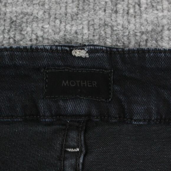 Mother Jeans Women 28 The Roller Fray Wide Leg Night in Venice Black Casual Chic - Picture 7 of 16